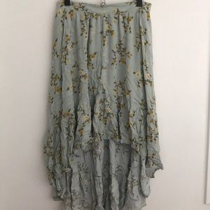 Floral High-low Skirt
